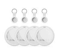 4-Pack Smart Bluetooth Tracker compatibile con "Apple Dov'è" (solo iOS), localizzatore impermeabile con custodia IP68 per chiavi, bici, valigia, borsa, wallet e animali - batteria sostituibiles