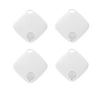 4 Pack Smart Tag Tile Tracker - Localizzatore per utenti iOS, configurazione a un tocco, impermeabile IP67, batteria sostituibile per chiavi, portafogli, bagagli, con portachiavi (A-4 Bianco)