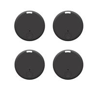 4 Pack Smart Tag Tile Tracker - Localizzatore per utenti iOS, configurazione a un tocco, impermeabile IP67, batteria sostituibile per chiavi, portafogli, bagagli, con portachiavi (B-4 Nero)