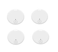 4 Pack Smart Tag Tile Tracker - Localizzatore per utenti iOS, configurazione a un tocco, impermeabile IP67, batteria sostituibile per chiavi, portafogli, bagagli, con portachiavi (B-4 Bianco)