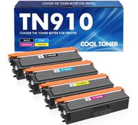 4-Pack TN910 TN 910 Toner Compatibile per Brother TN910 TN-910 TN 910 HL-L9310CDW HL-L9310CDWT HL-L9310CDWTT MFC-L9570CDW MFC-L9570CDWT (Nero Ciano Giallo Magenta)