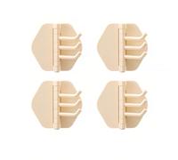 4-Pack Wall Hooks, Adhesive Folding Hook for Flat Surfaces And Corners, Rust Resistant ABS, Space-Saving/No Drilling Wall Key Hanger(Yellow)