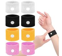 4 Paia Anti Nausea Digitopressione Coppie Anti Nausea da Viaggio Bracciali, Senza Farmaco Fascia da Polso per Nausea Sollievo dai Mal di Testa（Nero, Rosa, Giallo, Bianco）