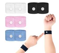 4 Paia Braccialetti Antinausea, Anti Nausea Digitopressione, Braccialetti Mal di Mare Bambini, Digitopressione Bracciale Anti-Nausea, Braccialetto per Cinetosi per Mal D'auto