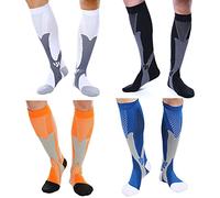 4 Paia Calze a Compressione Graduata per Uomo E Donna (20-30 mmHg) per i Tuoi Tacchi doloranti, per la Corsa, L'Allattamento, Medico, Atletico, Viaggi Aerei, Ciclismo,Gravidanza