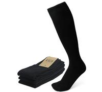 4 Paia Calze Lunghe Uomo Nere in Cotone Caldo Morbide e Confortevoli - Made in Italy - Confezione da 3, 4 o 6 PAIA (KIZICalze) (Taglia 40-42, 4 Paia Nere)