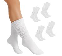 4 paia Calzini Slouchy da Donna, Calze impilate, Calzini Alti Ginocchio, Morbidi e Comodi, Ideali da Abbinare agli Stivali, Modello a Coste,L'Accessorio Perfetto per i Tuoi Stivali