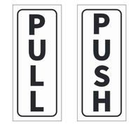 4 Paia Cartelli Push Pull Autoadesivi in PVC for Porte 12x5 cm Multicolore