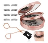 4 Paia Ciglia Finte Magnetiche Naturali, 3D Ciglia Magnetiche con Calamita Reutilizables, Ciglia Finte Ciuffetti con Piegaciglia, Ciuffetti Extension Ciglia per Il Make-up Quotidiano Datare