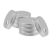 4 Paia Copribulloni Decorativi per Wc in Acciaio Inox Argento, Tondi