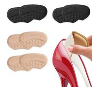 4 Paia Cuscinetti per Tallone,Protezione del Tallone, Solette Scarpe Previene Vescich e Attrito Solette Protezione Tallone Piede,Patch Riparazione del Foro Tallone Scarpa Aautoadesiva(2Nero + 2Beige)