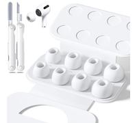 4 paia di auricolari di ricambio per AirPods Pro seconda e prima generazione, con scatola portatile e penna per la pulizia, antirumore e filtro antipolvere