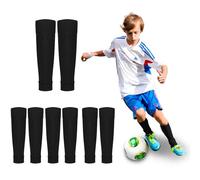 4 paia di calzettoni da calcio per bambini, lunghezza 32 cm, calzettoni sportivi, calze da calcio, calze elastiche per bambini, calcetto, pallacanestro, corsa, ciclismo, maratona, colore nero