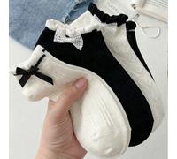 4 paia di calzini alla caviglia leggeri e casual con fiocco, traspiranti e minimalisti, per la primavera/estate, consegna casuale, regalo di moda per il campus e il tempo libero Tagli Unica,36-39,40-4