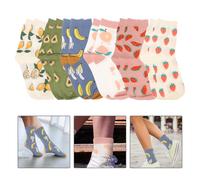 4 paia di calzini da bambina in cotone, calzini da frutta, calzini a metà