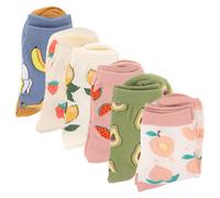 4 paia di calzini da bambina in cotone, calzini da frutta, calzini a metà