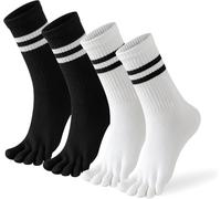 4 paia di calzini da donna con cinque dita, calzini per corsa, atletica, escursionismo, comfort separatore per dita dei piedi nudi, 4 paia multicolore - B 6-10, XL