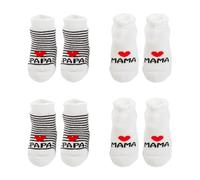 4 Paia Di Calzini In Cotone Per Neonati, Calzini Per Neonati, Calzini In Cotone Amore A Righe, Calzini Antiscivolo Per Bambini, Calzini Morbidi E Traspiranti, Regali Per I Genitori In Attesa