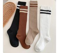 4 paia di calzini lunghi per bambini, calzini sportivi stile coreano per ragazze, calzini versatili sopra il ginocchio, adatti per età 1-2, 2-3, 3-8, 8-12 anni, autunno/inverno 8-12Y,1-2Y,2-3Y,3-8YA s