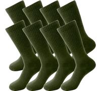 4 paia di calzini militari da uomo in cotone verde militare calzini per soldati vigili del fuoco polizia sport all'aperto calzini da lavoro, Verde ispessito - Stile 1, Taglia unica