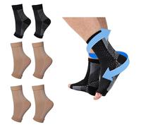 4 paia di calzini per fascite plantare a compressione del piede, neuropatia, sollievo dallo sperone calcaneare, calze da notte per dolore, distorsioni alla caviglia, tendinite di Achille, 2XL, nero e