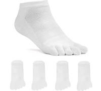 4 paia di calzini sportivi Barefoot da donna, calze a cinque dita da donna, posizione naturale e allineamento confortevole delle dita, in cotone, morbido e traspirante, evita strappi, elastici (35-40