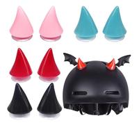 4 paia di corna per caschi da motociclista, decorazione per caschi da motociclista, corna da diavolo per caschi, corna per caschi da motociclista con ventose, accessori per caschi da motociclista