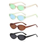 4 Paia Di Occhiali Da Sole, Occhiali Da Sole Ovali Retrò, Occhiali Con Montatura Piccola, Occhiali Di Protezione Solare Per Esterni, Occhiali Da Sole Estetici, Accessori Per Foto Di Feste