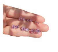 4 paia di orecchini con diamanti rosa frizzanti senza puntura in acciaio al titanio clip per orecchie anti-allergia Stile femminile alla moda e versatile