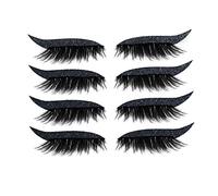 4 paia di patch per ciglia riutilizzabili per eyeliner - Tipo universale per forme di occhi stili di colori vivaci multipli facili applicare e per un trucco quotidiano o dram