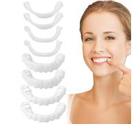 4 paia di protesi naturali, provvisorio autoportanti e universali per mascella e mandibola, provvisorio per uomini e donne con denti difettosi e incompleti.