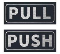 4 Paia Segnaletica Push Pull for Porta in PVC Multicolor Autoadesiva 12x5 cm