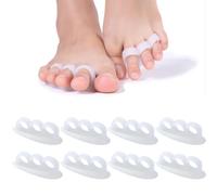 4 Paia Separatore Dita Piede, Divaricatore Dita Piedi in Morbido Gel, Raddrizzatore Dita dei Piedi, Distanziatore Dita Piedi per L'alluce Valgo, Dita a Martello, Dita Incrociate e Più