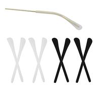 4 paia Tappi per Occhiali in Silicone gommini antiscivolo per occhiali Bianco e Nero Morbido Puntali Puntali per occhiali Accessori per Occhiali per Gambe Sottili in Metallo per Occhiali da Sole