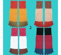 4 Paio Di Donne Ragazze Misto Cotone Cinque Dita Calzini Punta Comodo Soft Moda
