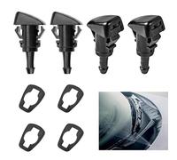 4 Paio Ugello Tergicristalli per Jeep for Compass 2007-2017 5303833AA, per Caliber, Journey, Avenger, Ugelli Lavavetri per Tergicristallo, Universali Automobili Getto Ugello Spruzzatore, Nero Plastica
