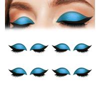 4 Pair Lazy Eye Shadow Eyelash Patch, 2025 New Eyeshadow Eyelash Stickers, 3-in-1 Self-Adhesive Reusable Fast Eye Makeup Stickers with False Lashes, Shadow, Eyeliner, for Party, Prom (4Pcs-G)