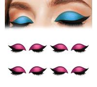 4 Pair Lazy Eye Shadow Eyelash Patch, 2025 New Eyeshadow Eyelash Stickers, 3-in-1 Self-Adhesive Reusable Fast Eye Makeup Stickers with False Lashes, Shadow, Eyeliner, for Party, Prom (4Pcs-E)
