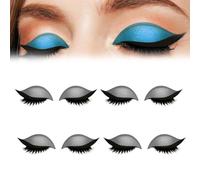 4 Pair Lazy Eye Shadow Eyelash Patch, 2025 New Eyeshadow Eyelash Stickers, 3-in-1 Self-Adhesive Reusable Fast Eye Makeup Stickers with False Lashes, Shadow, Eyeliner, for Party, Prom (4Pcs-B)
