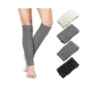 4 Pairs Cable Knit Leg Warmers Knitted Crochet Legging Socks