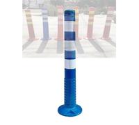 4 paletti di parcheggio in gomma ad alta resistenza, palo di sicurezza flessibile con strisce riflettenti for parcheggio, controllo del traffico e sicurezza dei pedoni(Blue)