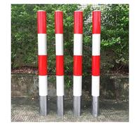 4 pali di sicurezza in metallo for vialetti, paletti di sicurezza interrati, pali stradali for segnalazione traffico, coni stradali standard for garage(Color 2,H120xW7.6cm (47.2x3"))