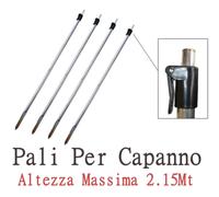 4 Pali per Capanno da Caccia Asta Palo Paletto Picchetti per Telo TP
