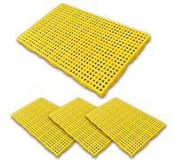 4 Pallet in Plastica per lo Stoccaggio in Cantina, Leggeri e Impilabili, Traspiranti e Resistenti All'umidità, per Garage, Supermercati, Magazzini(Yellow,100x50x5cm/40x20x2in)
