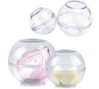 4 palline di freschezza per aglio, scatole per cipolle, impilabili, diametro 7 e 9 cm, trasparenti, impilabili, per tutte le sensazioni forti