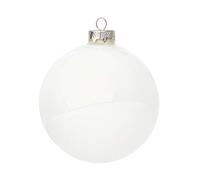 4 Palline di Natale Bianco Perlaceo in vetro Shabby Chic - Ø10 cm