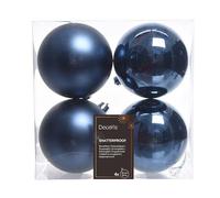 4 PALLINE DI NATALE BLU NOTTE 10CM