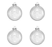4 palline di vetro trasparente imbottite per 70 mm ciascuna Iridescent Tinsel