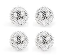 4 palline magnetiche per digitopressione, per massaggiare le dita, per massaggiare i ricci, anelli per digitopressione, anelli per massaggi, per alleviare lo stress (argento).