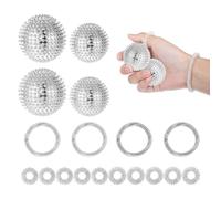 4 palline per riccio + 10 anelli per agopressione + 4 bracciali per agopressione, set di anelli per massaggio a batteria, skills borderline, palla per riccio in metallo, per alleviare lo stress o